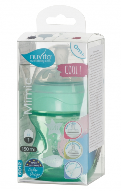 Бутылочка для кормления Nuvita Mimic Cool, антиколиковая, 150 мл, зеленый (NV6012GREEN) - фото 3