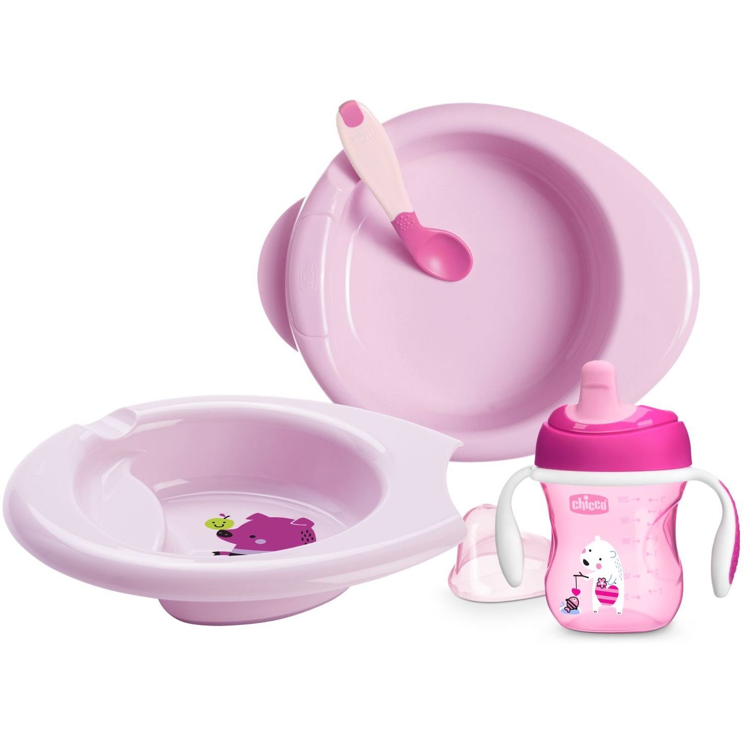 Фото - Детская посуда Chicco Набір посуду  Meal Set, 6м +, рожевий  (16200.11)
