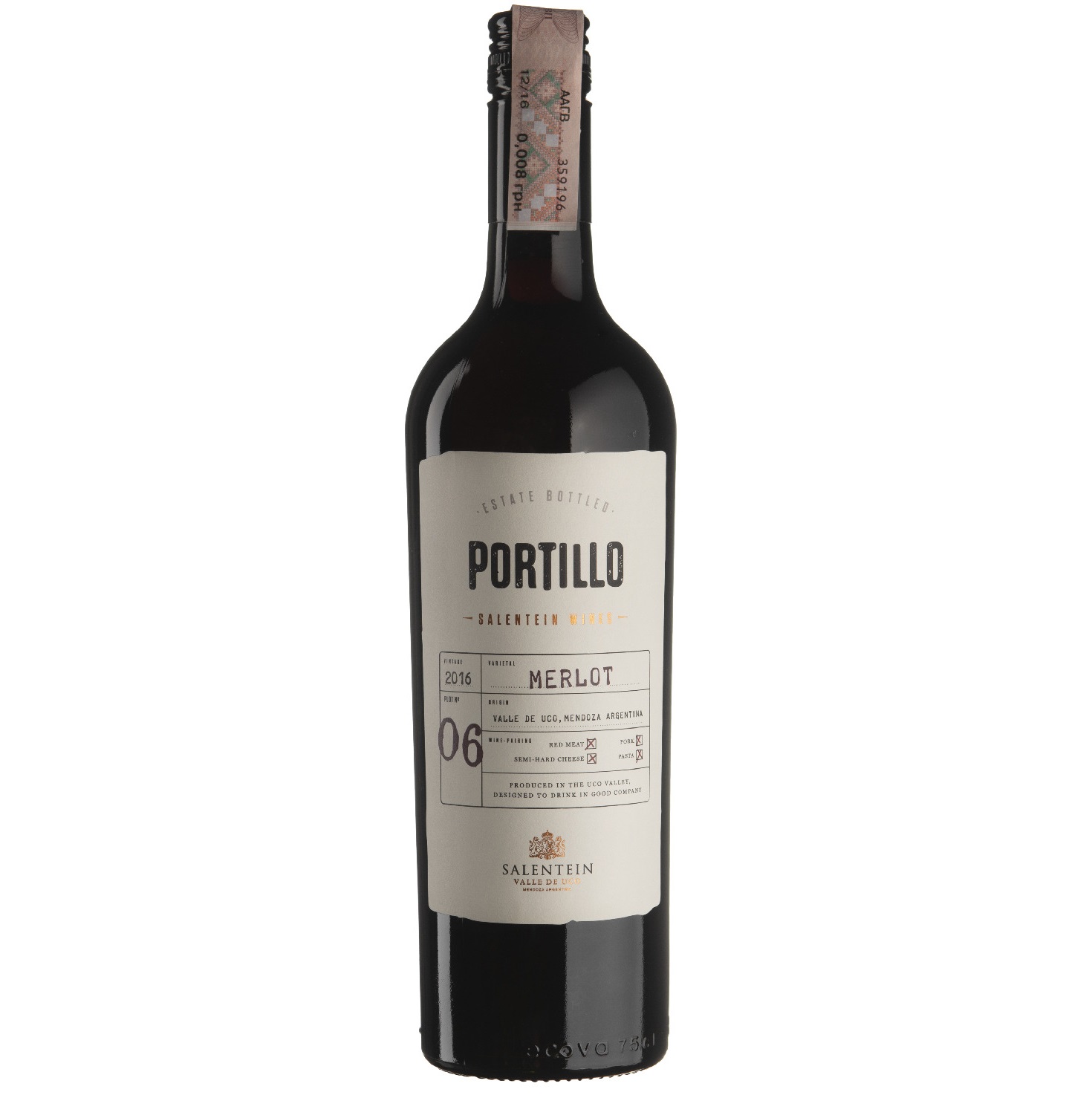 Вино Portillo Merlot, червоне, сухе, 14%, 0,75 л (3581) - фото 1