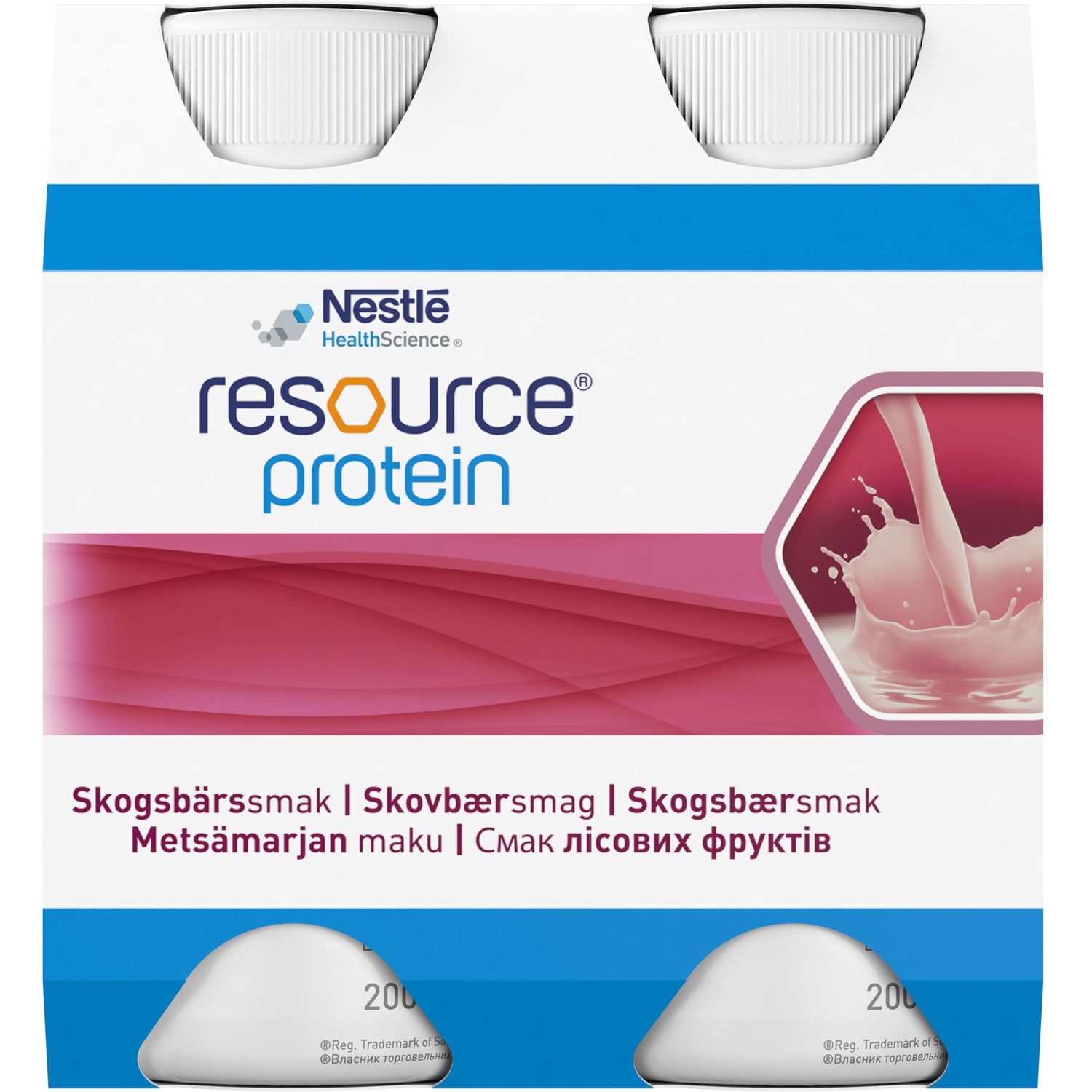 Готова молочна суміш Nestle Resource Protein Ресурс Протеїн, зі смаком лісових фруктів, 800 мл (4 шт. по 200 мл) - фото 6