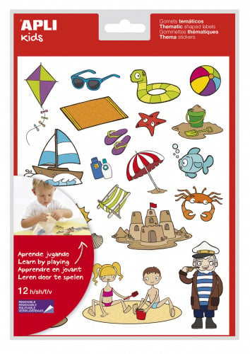 Наклейки тематические обучающие Apli Kids Пляж, 12 листов (11447) - фото 1