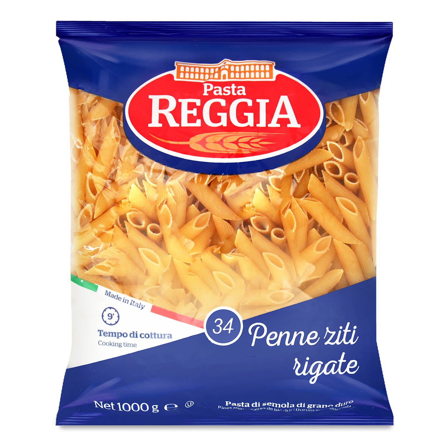 Изделия макаронные Pasta Reggia Pene Ziti Rigati, 1 кг (689418) - фото 1