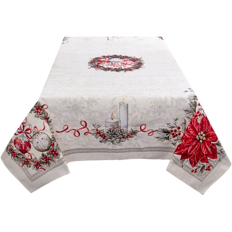 Скатерть новогодняя Lefard Home Textile Kris lurex гобеленовая, 100х100 см (732-311) - фото 2