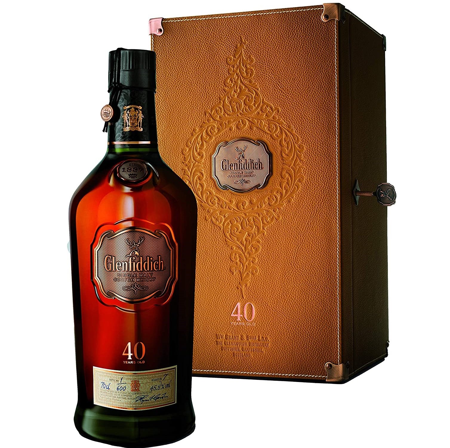 Виски Glenfiddich Single Malt Scotch, 40 лет, 40%, 0,7 л - фото 1