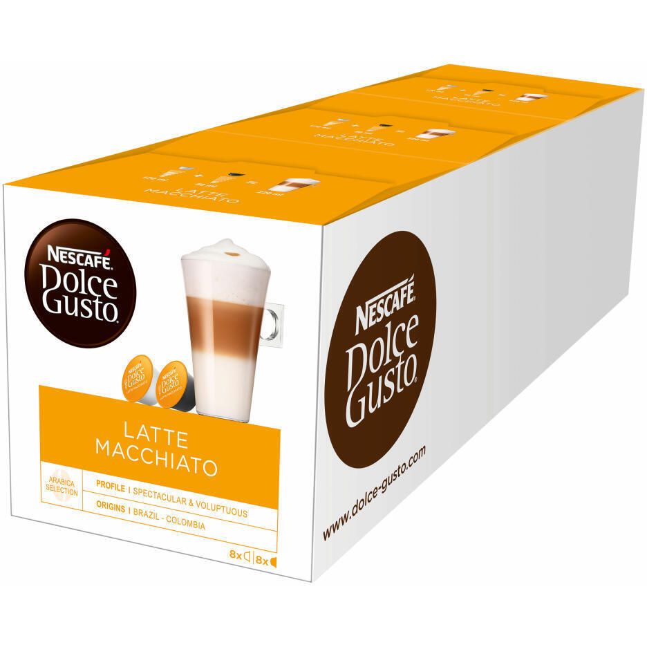 Набор кофе в капсулах Nescafe Dolce Gusto Latte Macchiato 48 шт. 549.6 г (3 уп. x 16 шт. 183.2 г) - фото 1