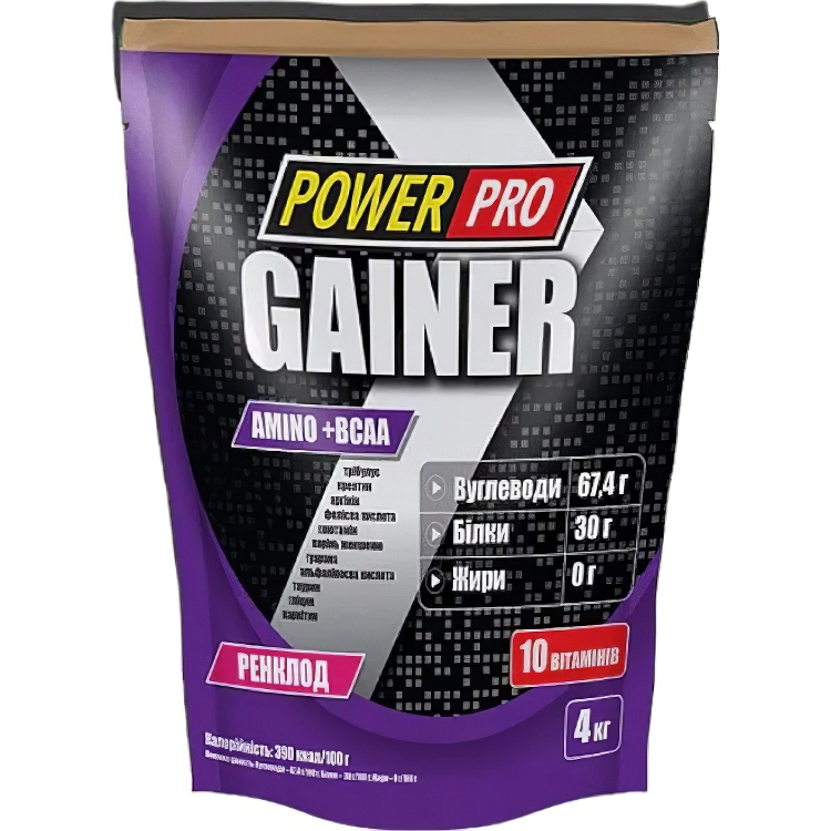 Гейнер Power Pro Gainer Ренклод слива 4 кг - фото 1