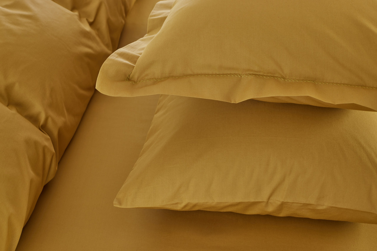 Комплект постельного белья Penelope Catherine moss green, хлопок, King Size (200х180+35см), желтый (svt-2000022294225) - фото 3