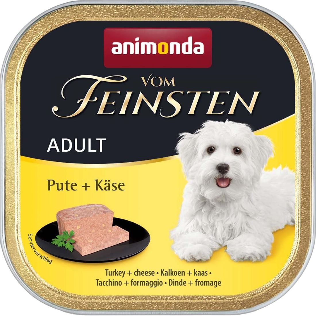Вологий беззерновий корм для собак Animonda Vom Feinsten Adult Turkey + Cheese, з індичкою та сиром, 150 г - фото 1