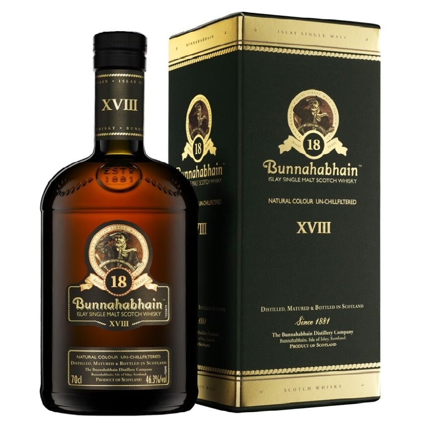 Виски Bunnahabhain 18 yo Single Malt Scotch Whisky 46.3% 0.7 л - фото 1
