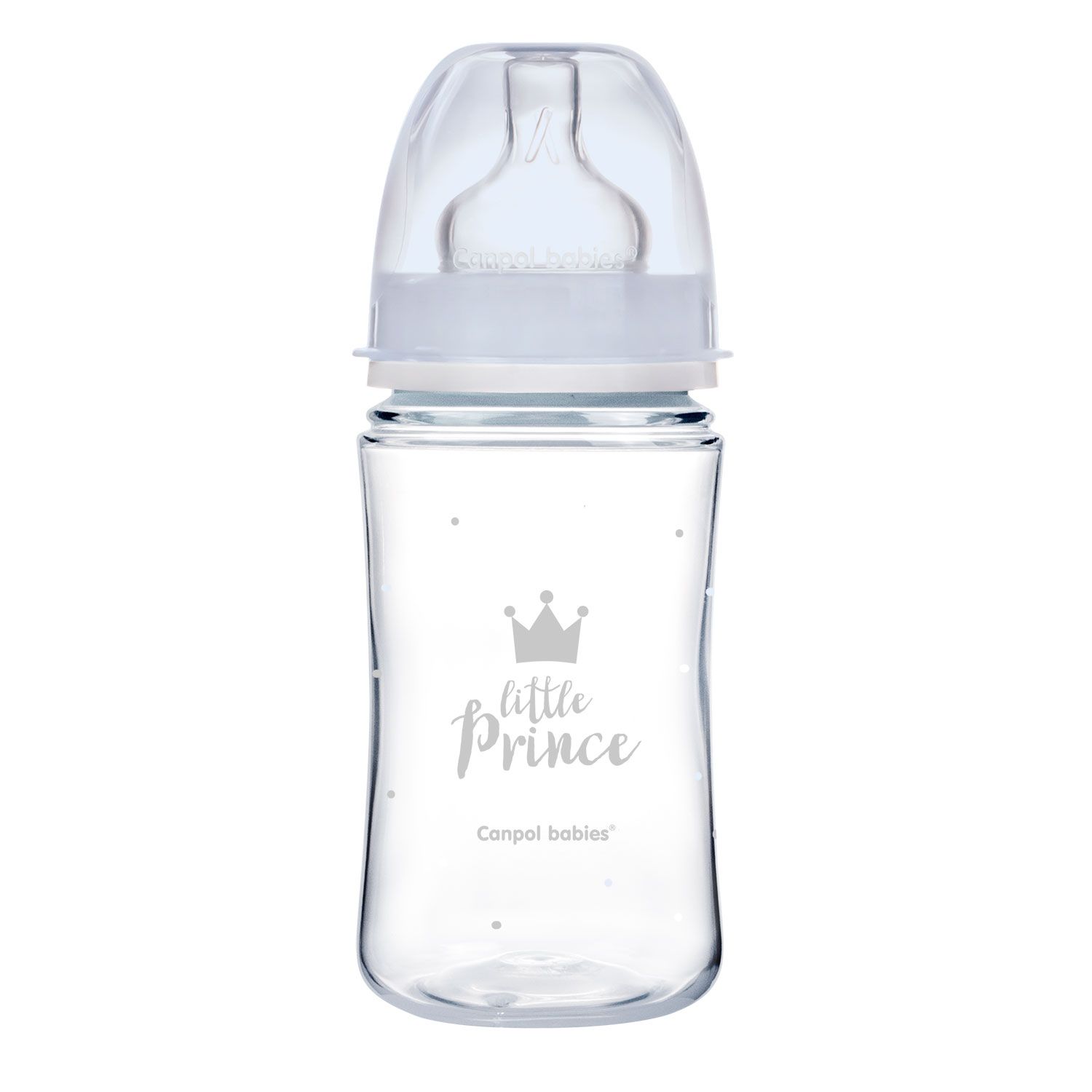 Антиколікова пляшечка Canpol Babies Easystart Royal baby, з широким отвором, 240 мл, синій (35/234_blu) - фото 1