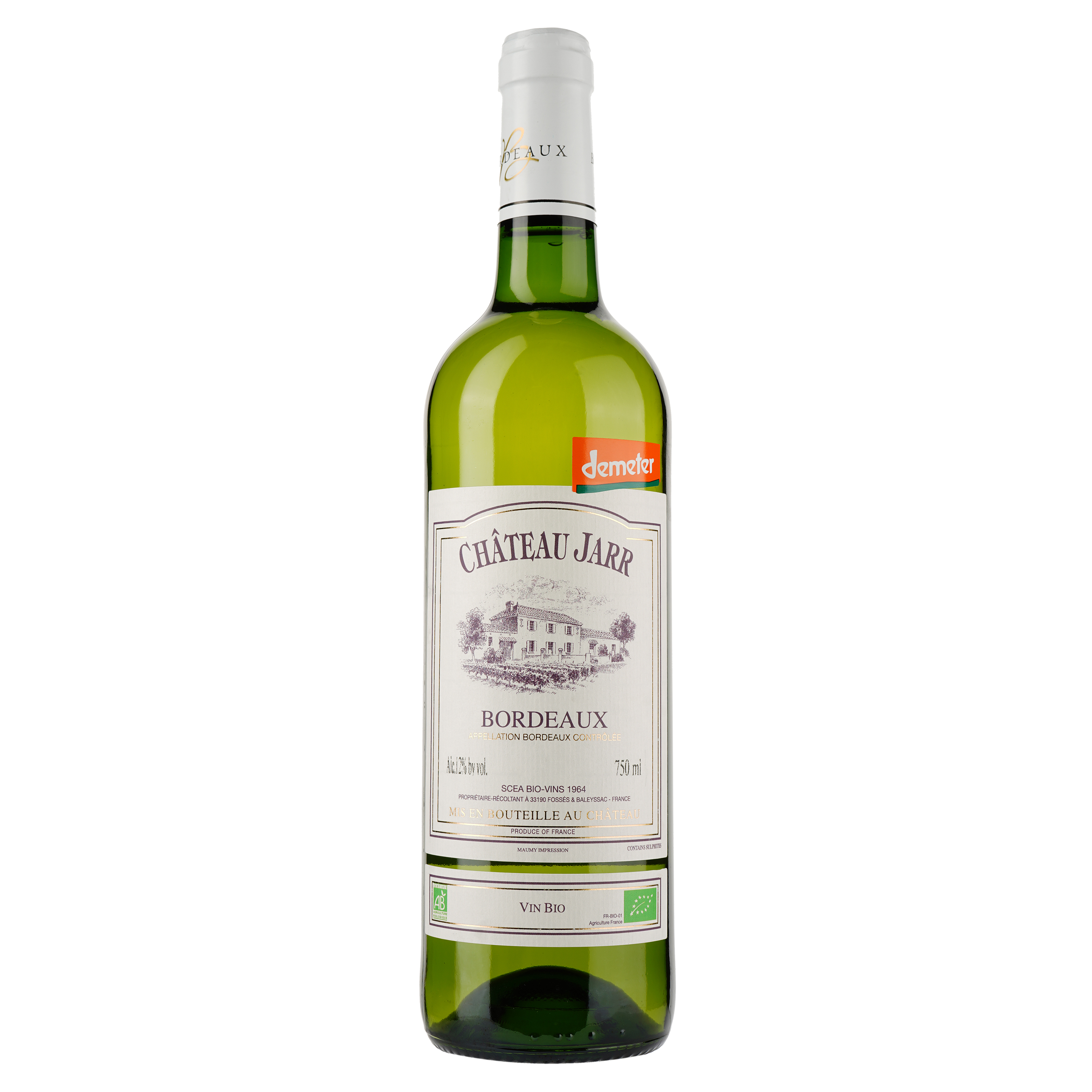 Вино Chateau Jarr Bordeaux, белое, сухое, 0,75 л - фото 1