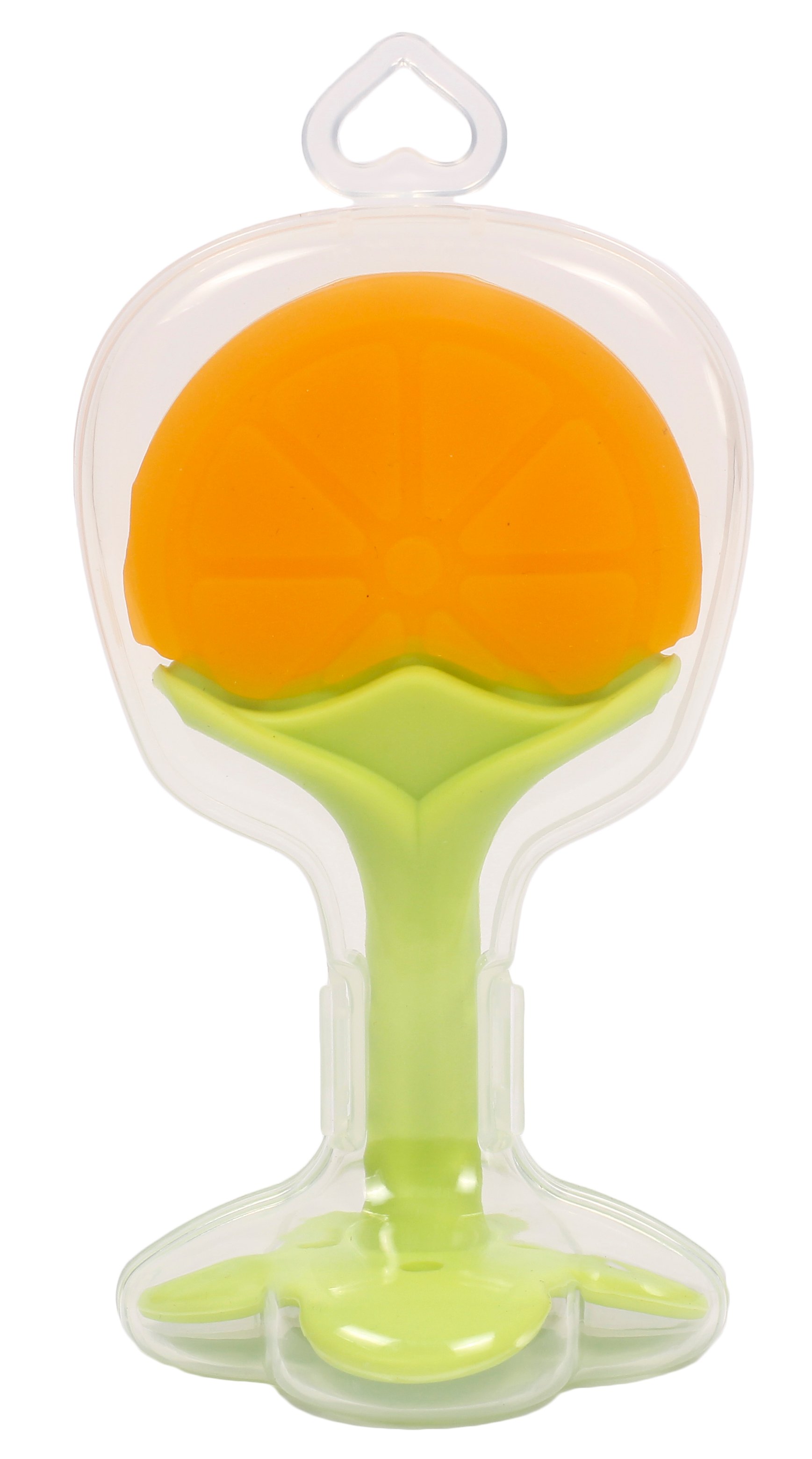 Прорезыватель для зубов Lindo Апельсин, силиконовый, оранжевый с салатовым (LI 320 апел) - фото 2