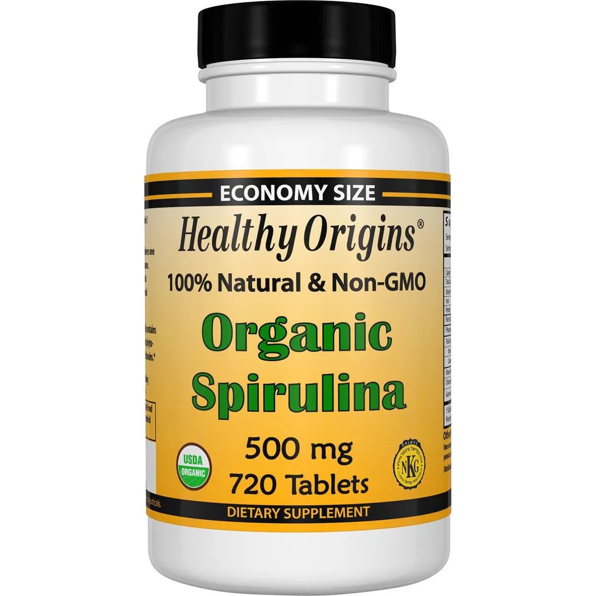 Органическая спирулина Healthy Origins Organic Spirulina 500 мг 720 таблеток - фото 1