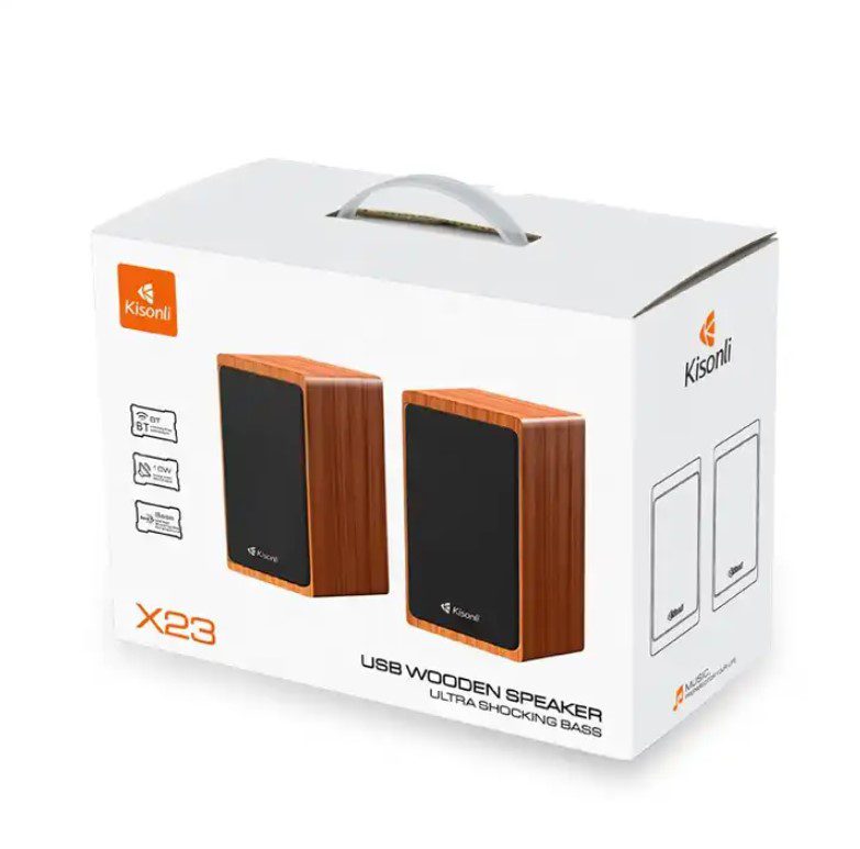 Комп'ютерні колонки Kisonli X23 Bluetooth USB Wooden - фото 5