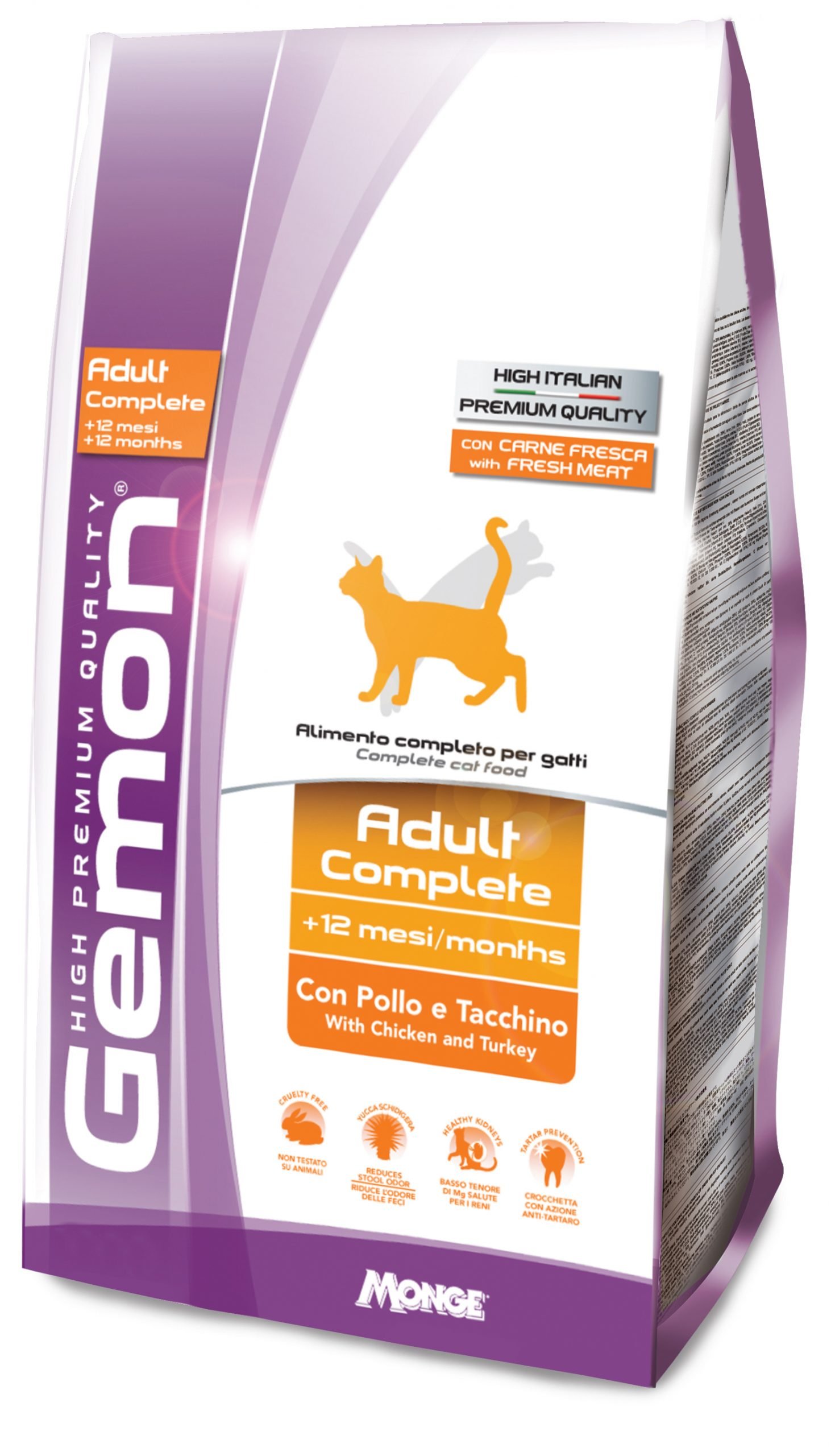 Сухий корм для дорослих котів Gemon Cat Adult Complete з куркою та індичкою, 400 г (70297004) - фото 1