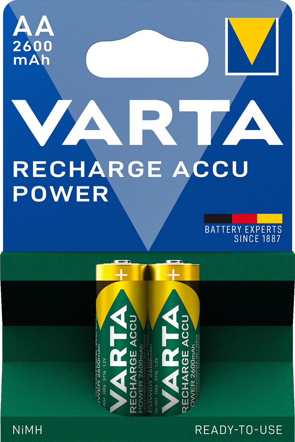 Акумулятор Varta ACCU AA 2600mAh Bli 2 (ready 2 use), 2 шт. (05716101402) - фото 1