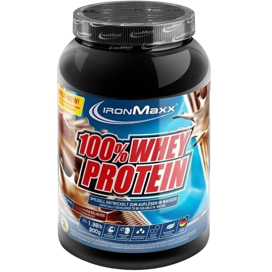 Протеин IronMaxx 100% Whey Protein Фундук 900 г - фото 1