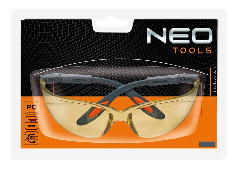 Очки защитные Neo Tools противоосколочные желтые (97-501) - фото 2