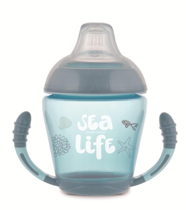 Кружка-непроливайка Canpol babies Sea Life, з силіконовим носиком, 230 мл, сірий (56/501_grey) - фото 1