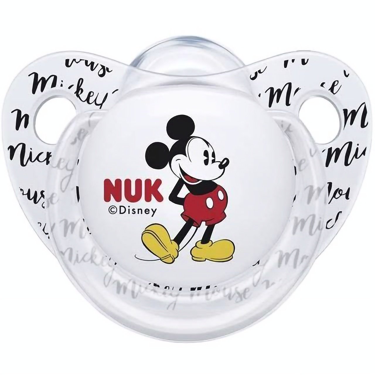 Пустышка силиконовая Nuk Trendline Disney Mickey ортодонтическая 0-6 мес. белая (3954015) - фото 1