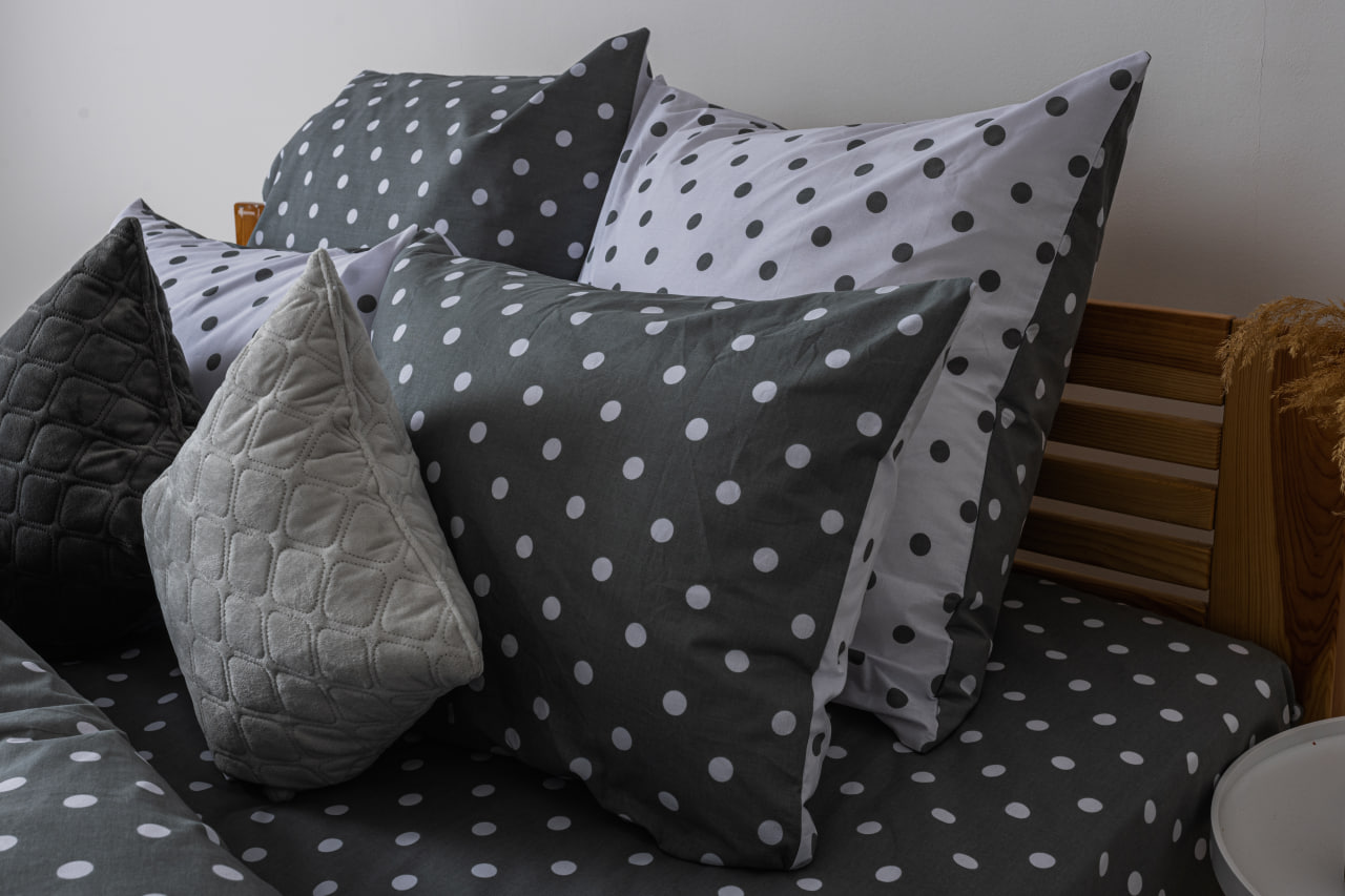 Комплект постельного белья ТЕП Happy Sleep Grey Dots двуспальный бело-серый (2-03795_25117) - фото 2