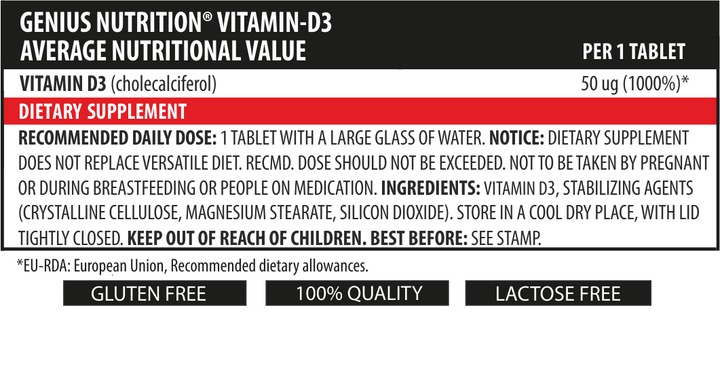 Витамин Genius Nutrition Vitamin D3 90 таблеток - фото 2