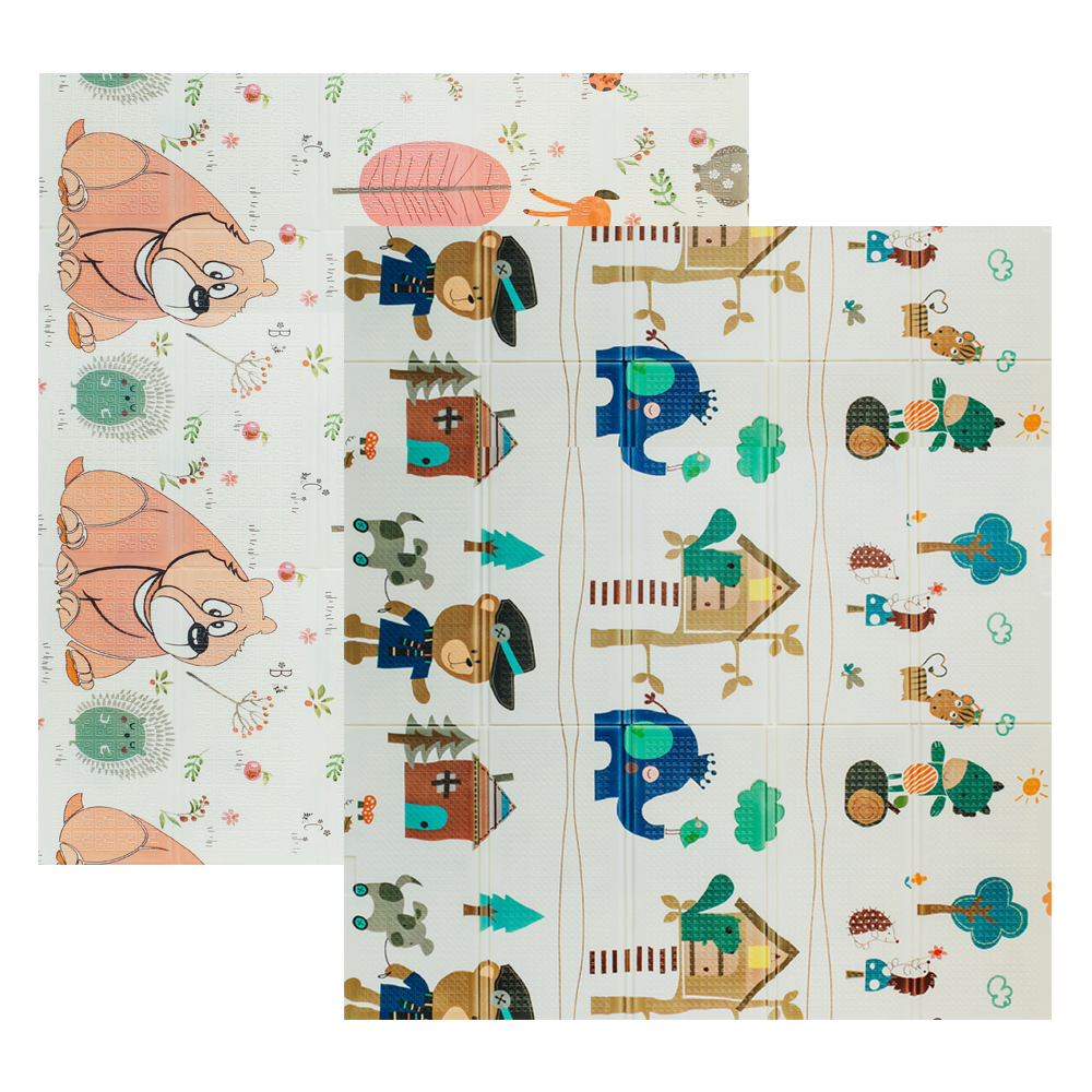 Дитячий двосторонній складний килимок Poppet Лісові жителі та Добрі сусіди, 200x180x1 см (PP008-200) - фото 1