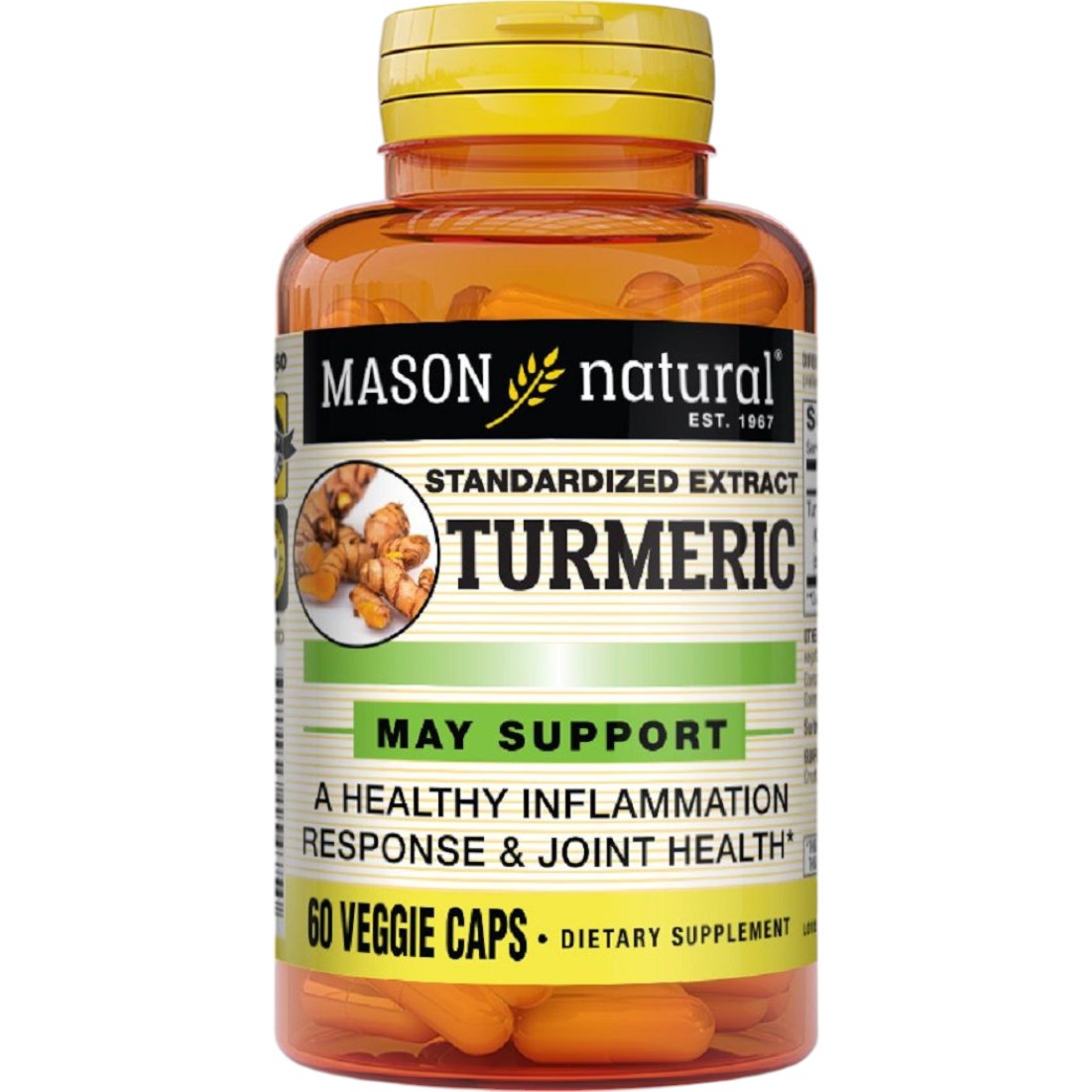 Куркума Mason Natural Turmeric 60 вегетаріанських капсул - фото 1