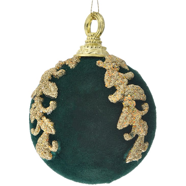 Рождественский шар 8 см темно-зеленый 6 шт. (681-045) - фото 1