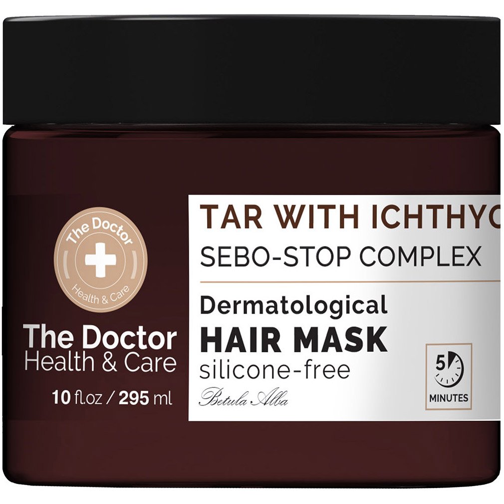 Маска для волос против перхоти The Doctor Health&Care Tar With Ichthyol + Sebo-Stop Complex Dermatological Hair Mask 295 мл - фото 1