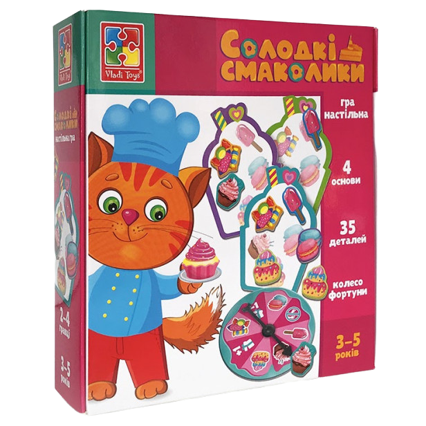 Гра настільна Vladi Toys Міні-розвивашка Солодкі ласощі, українська мова (VT1804-42) - фото 1