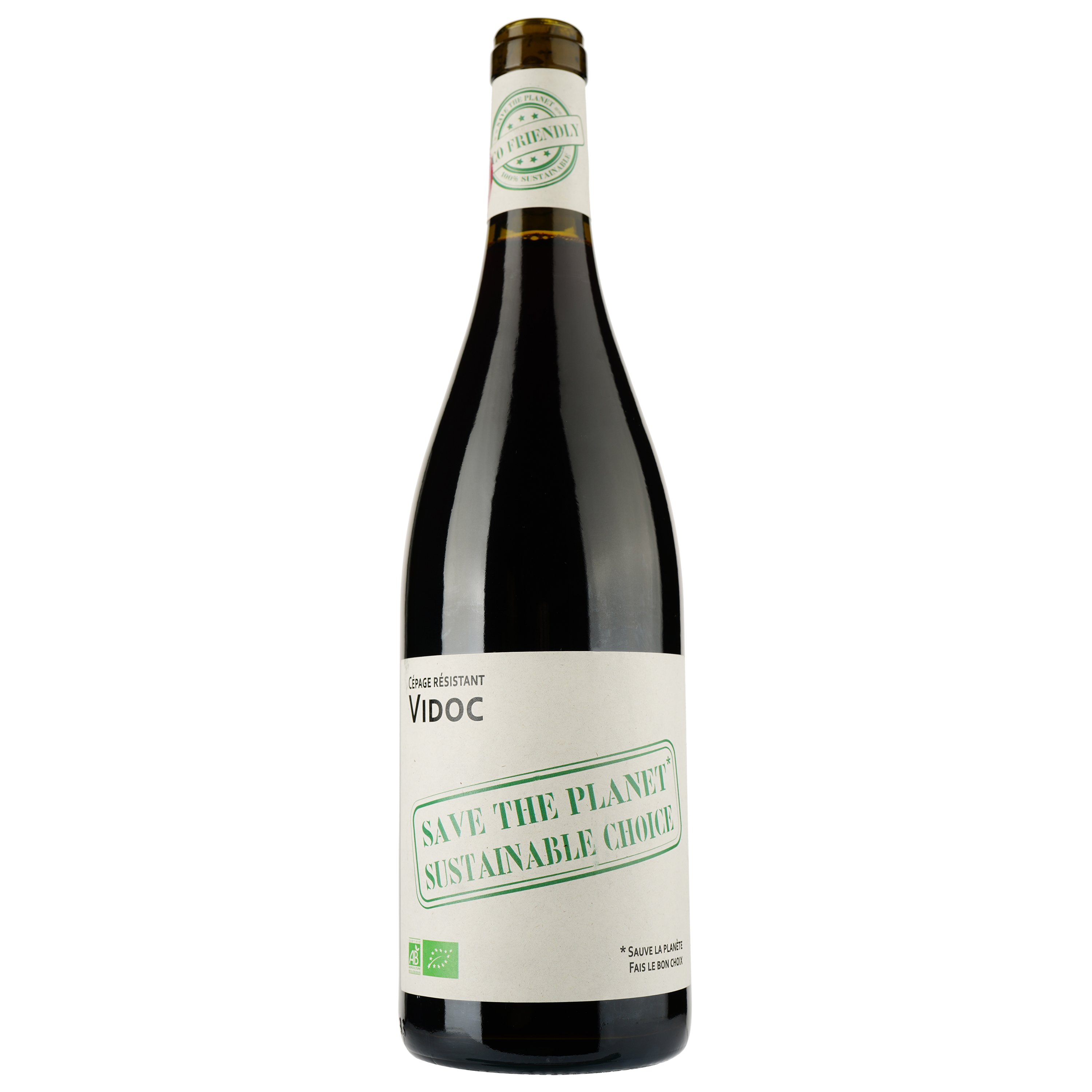 Вино Save The Planet Sustainable Choice Vidoc Vin de France, красное, сухое, 0.75 л - фото 1