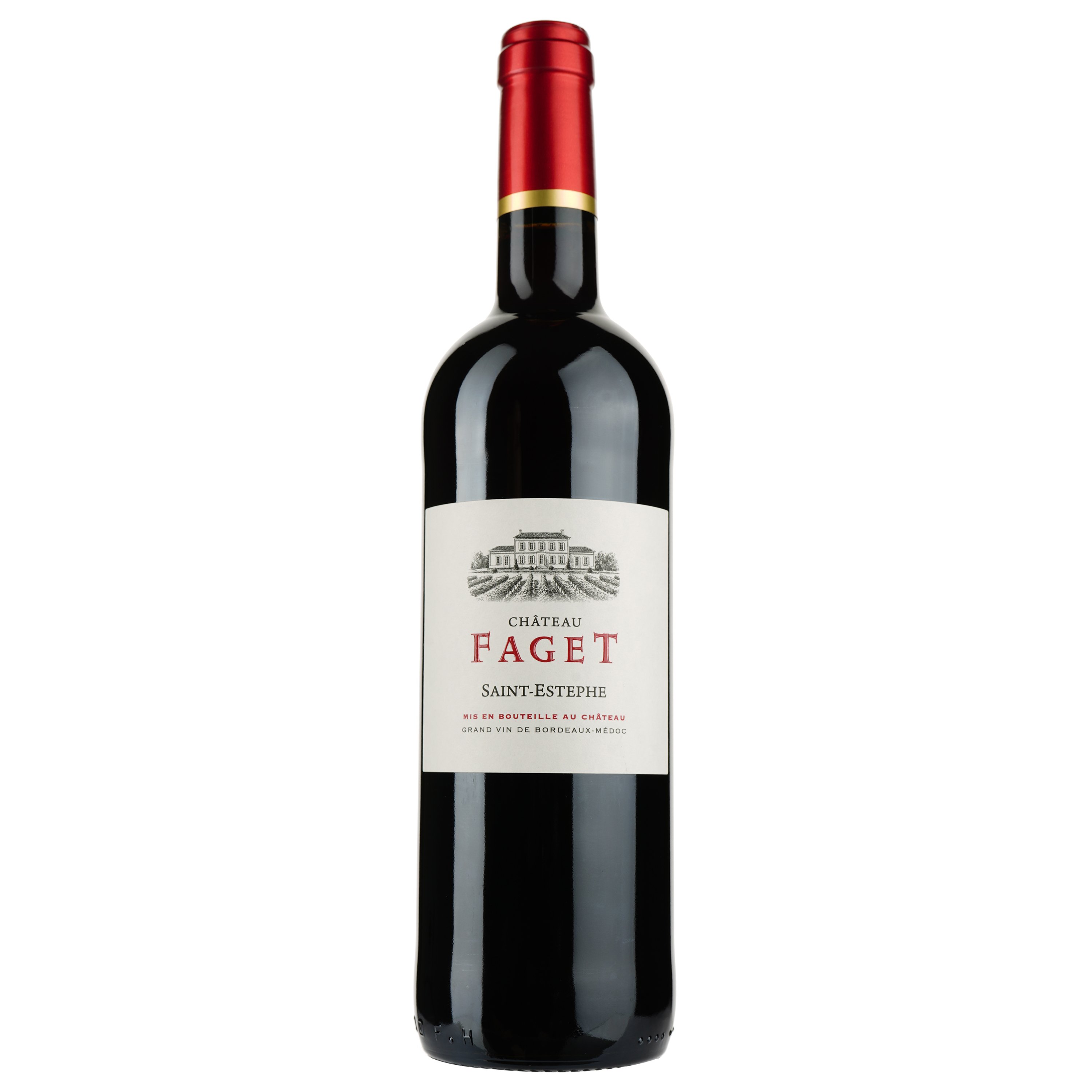 Вино Chateau Faget AOP Saint-Estephe 2017, красное, сухое, 0,75 л - фото 1