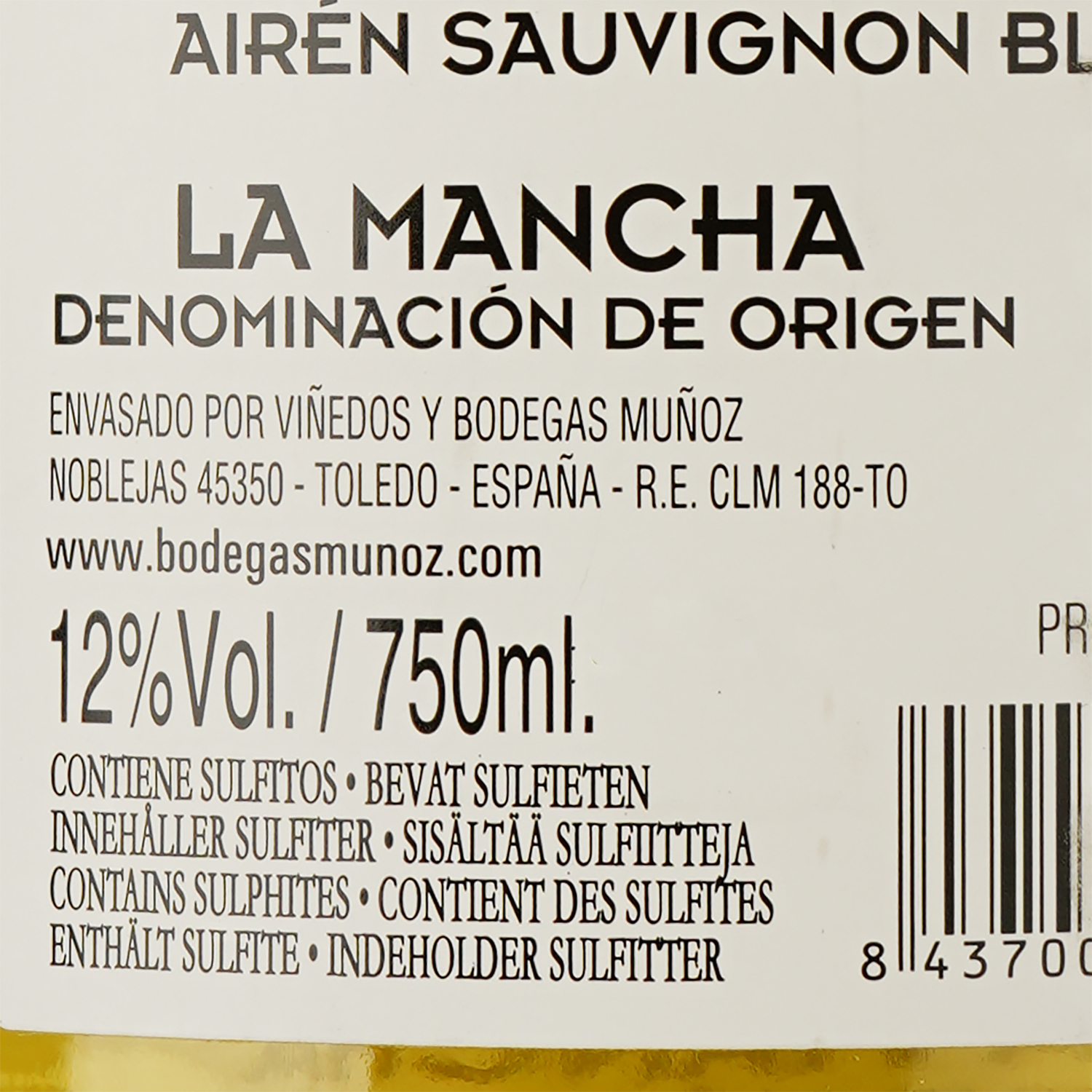 Вино Bienvenido Munoz Airen Sauvignon Blanc, белое, сухое, 0,75 л - фото 3