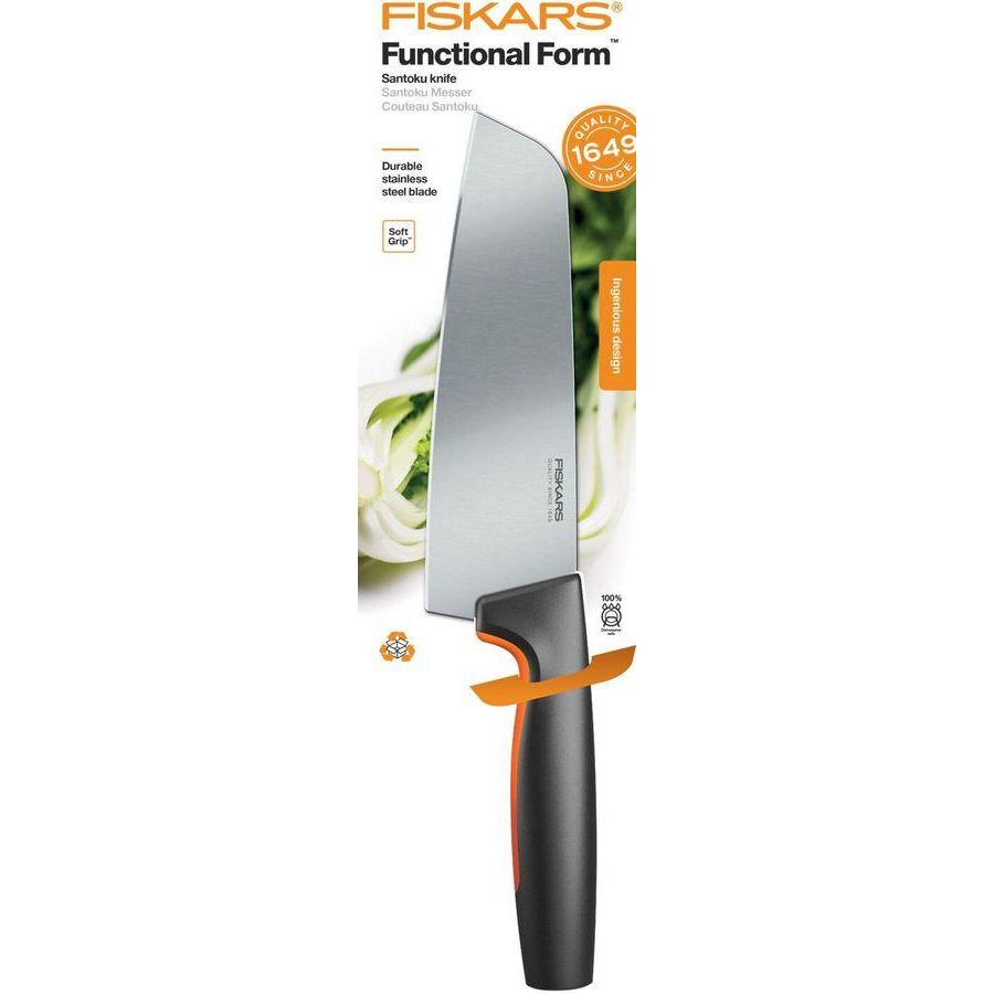 Нож сантоку Fiskars 160 мм Черный 000266875 - фото 1