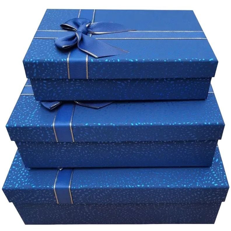 Набор подарочных коробок UFO 3 шт. голубой (m1340-0506 Набір 3 шт BLUE прям.) - фото 1