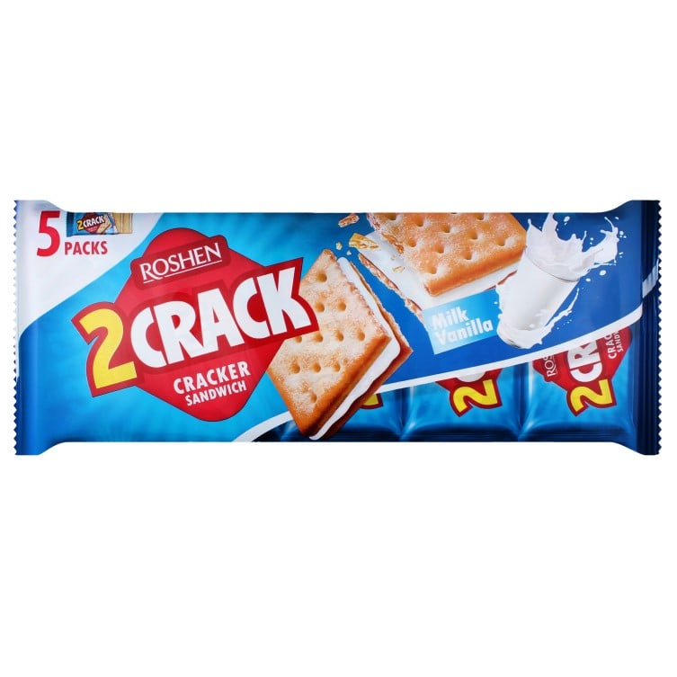 Крекер Roshen 2 Crack з молочно-ванільною начинкою 235 г (837361) - фото 1