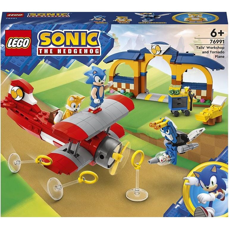 Конструктор LEGO Sonic Мастерская Тейлз и самолет Торнадо 376 деталей (76991) - фото 1
