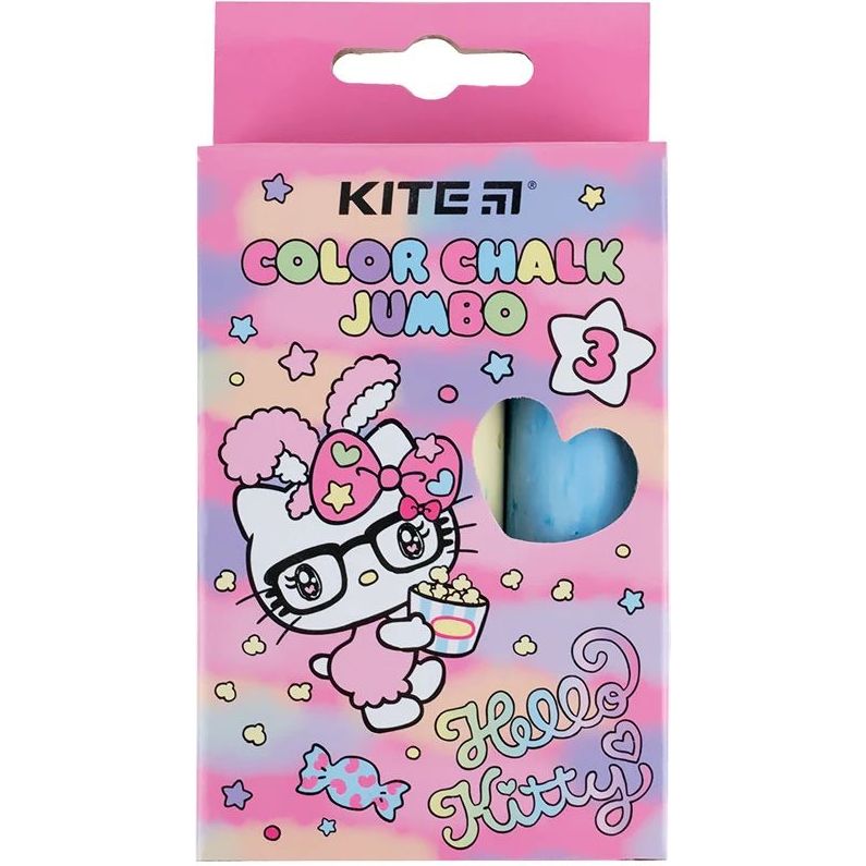 Мел цветной Kite Jumbo Hello Kitty 3 шт. (HK24-077) - фото 1