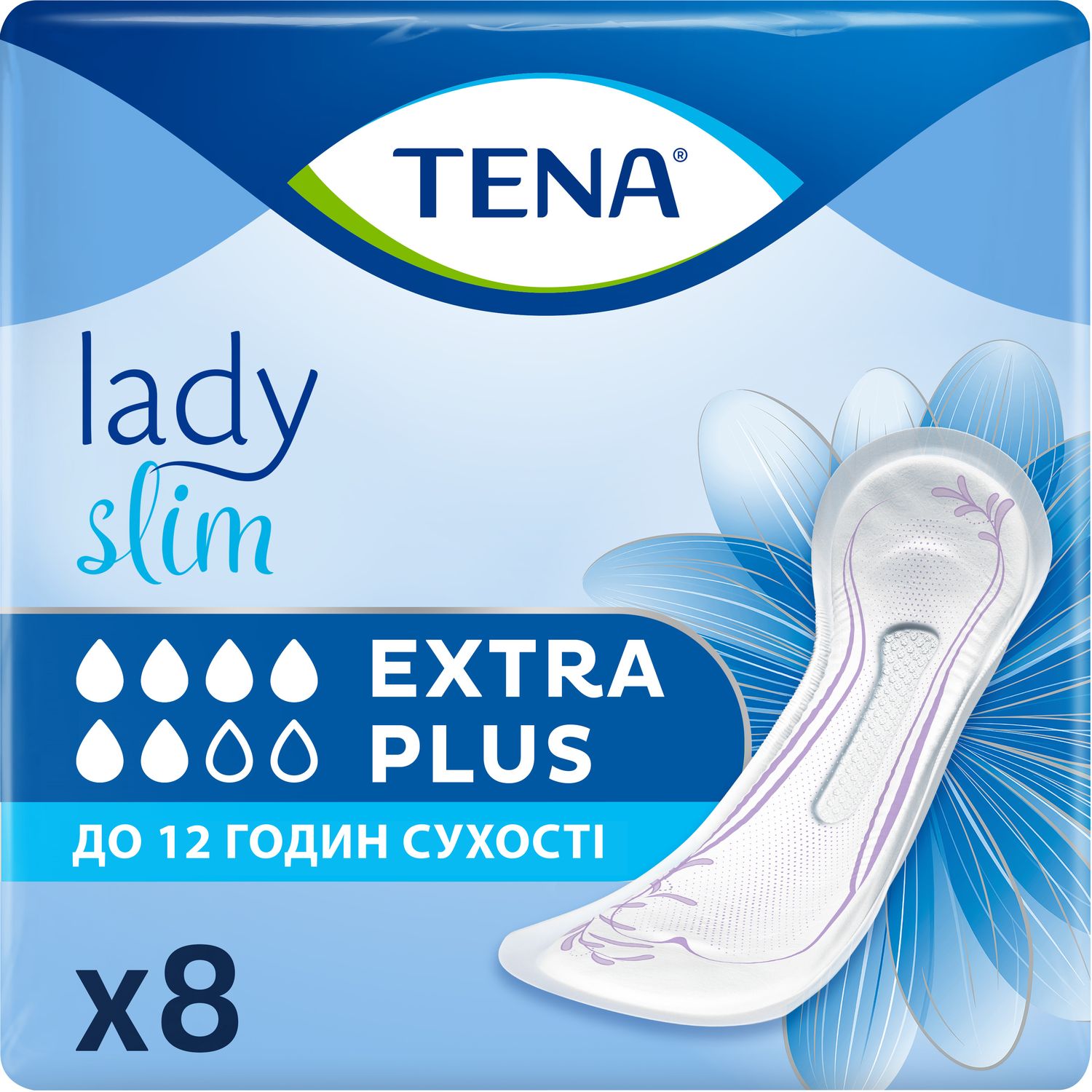 Урологічні прокладки Tena Lady Slim Extra Plus 6 крапель 8 шт. - фото 1