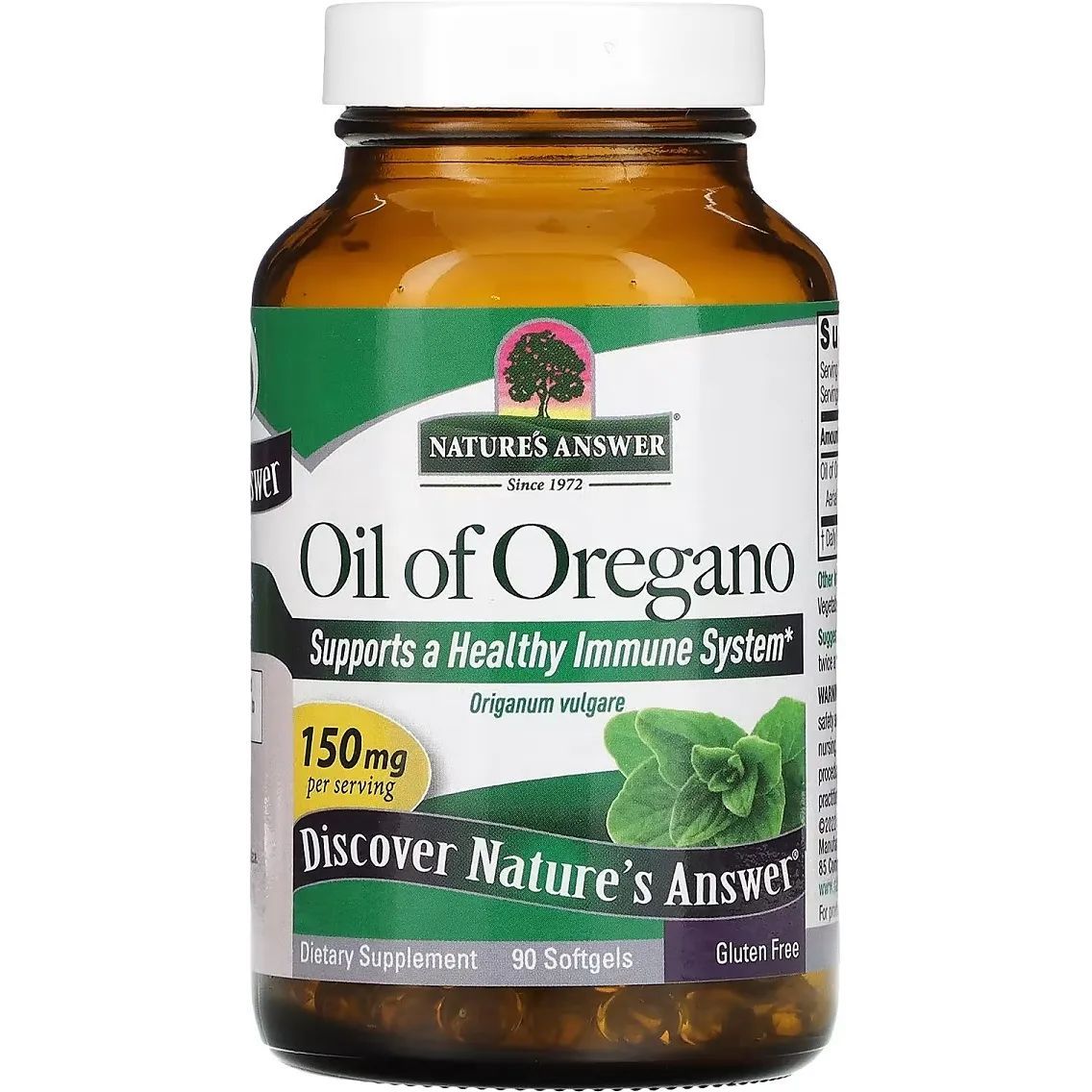 Олія орегано Nature's Answer Oil of Oregano 150 мг 90 гелевих капсул - фото 1