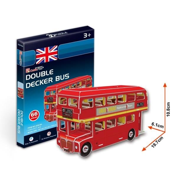 Пазл 3D CubicFun Автобус Double-decker, 66 елементів (S3018h) - фото 2