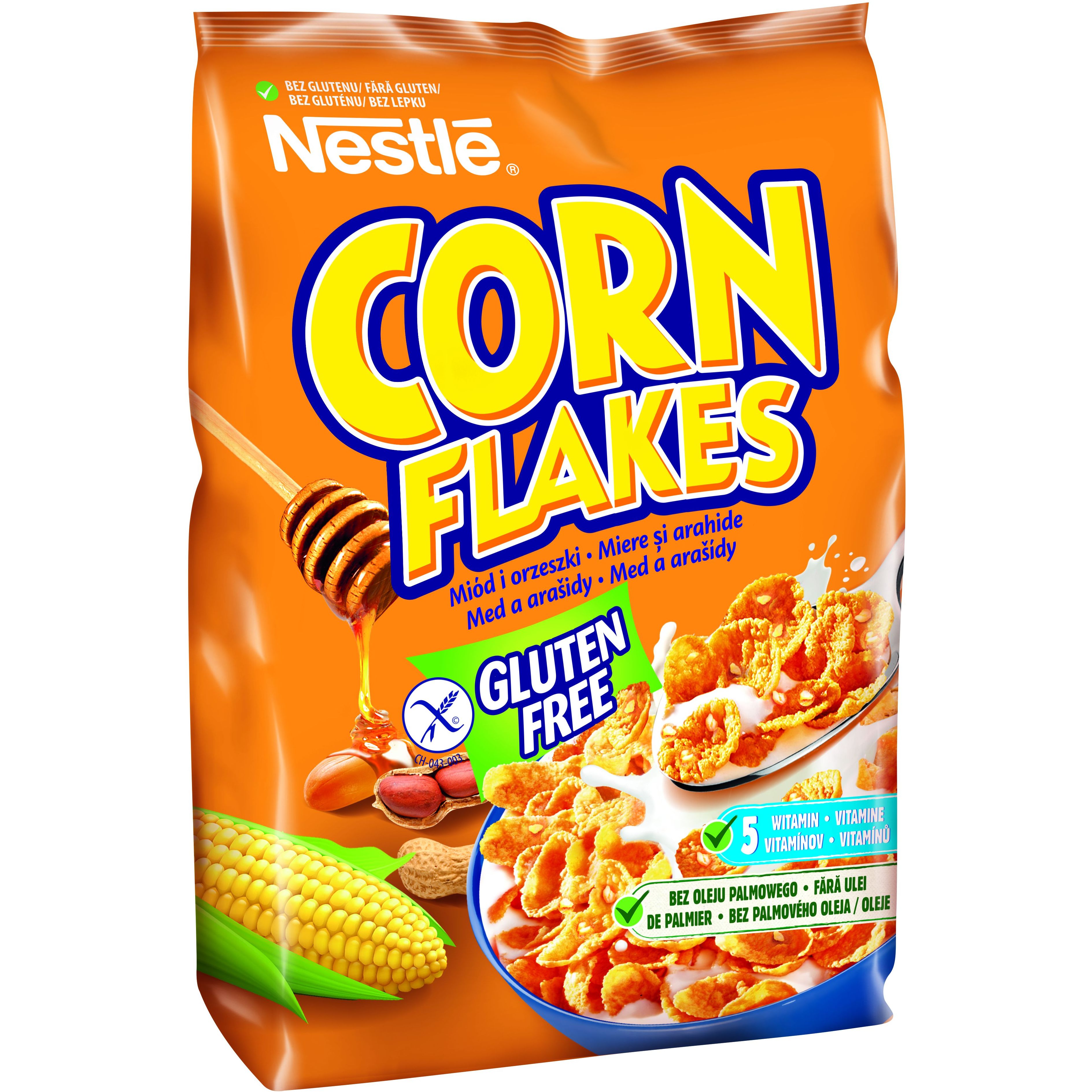 Готовий сухий сніданок Nestle Honey Corn Flakes без глютену 250 г - фото 1
