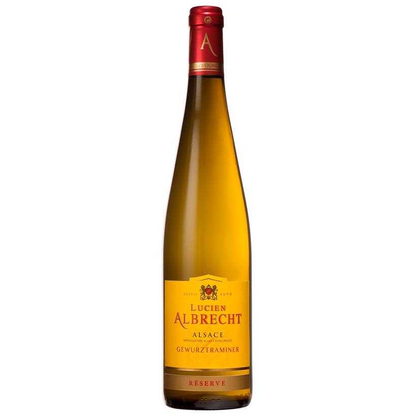 Вино Lucien Albrecht Gewurztraminer Reserve, біле, напівсухе, 13,6%, 0,75 л - фото 1