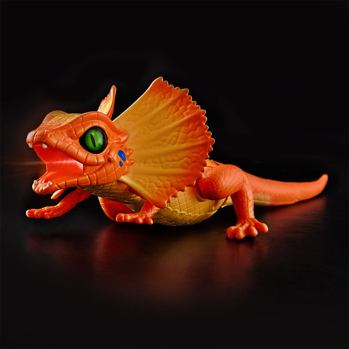 Интерактивная игрушка Robo Alive плащеносная ящерица, со световым эффектом, оранжевый (7149-2) - фото 4
