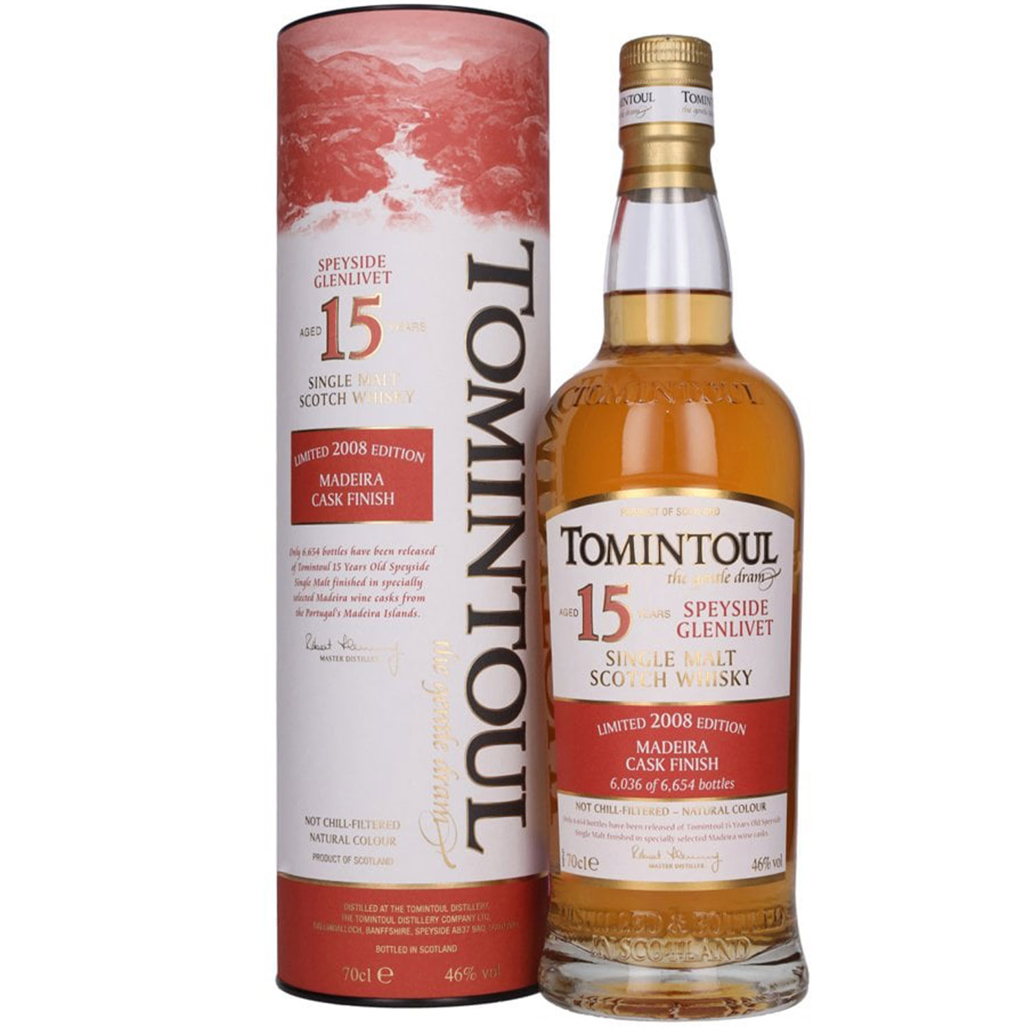 Віскі Tomintoul Madeira Cask Finish 15 yo Single Malt Scotch Whisky 2008 46% 0.7 л в коробці - фото 1