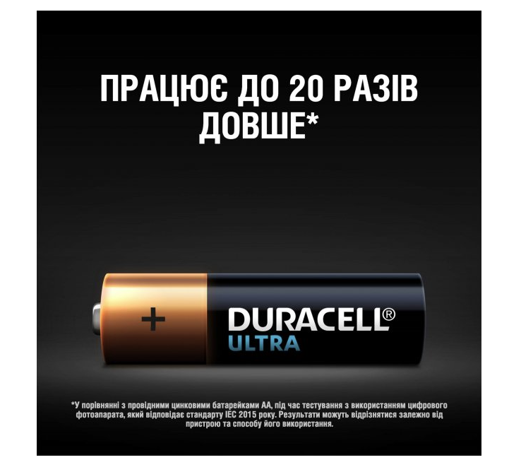 Лужні батарейки пальчикові Duracell Ultra 1,5 V АA LR6/MX15000, 8 шт. (5004807) - фото 6