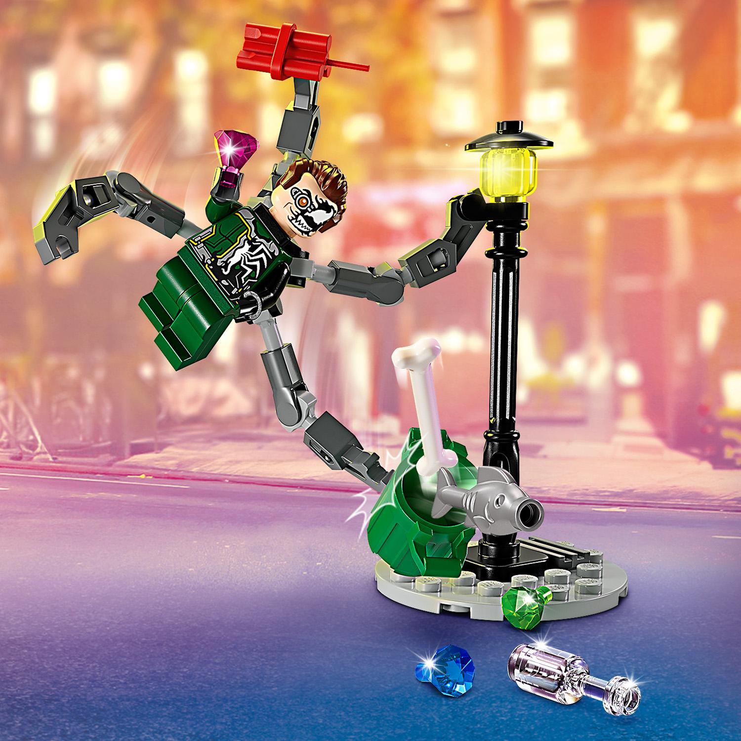 Конструктор LEGO Super Heroes Погоня на мотоциклах Человек-Паук vs. Доктор Осьминог 77 детали (76275) - фото 7