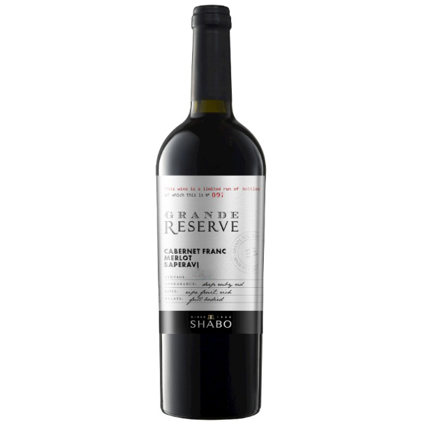 Вино Shabo Grande Reserve Каберне Фран Мерло Сапераві, червоне, сухе, 14,4%, 0,75 л - фото 1