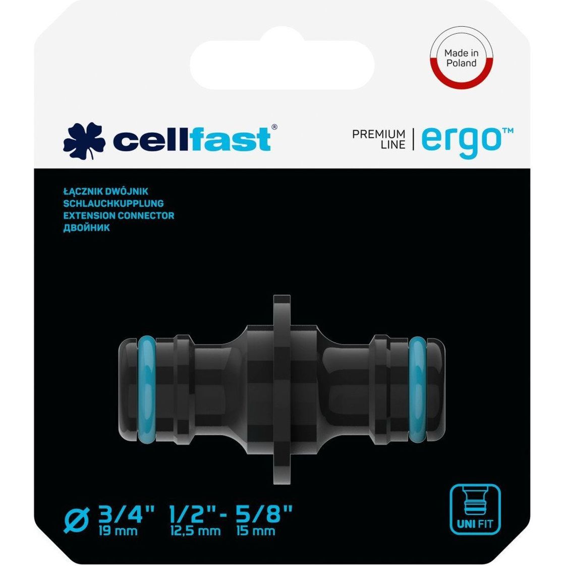 Конектор для шланга Cellfast Ergo для муфт 1/2", 3/4", 5/8" (53-200) - фото 2